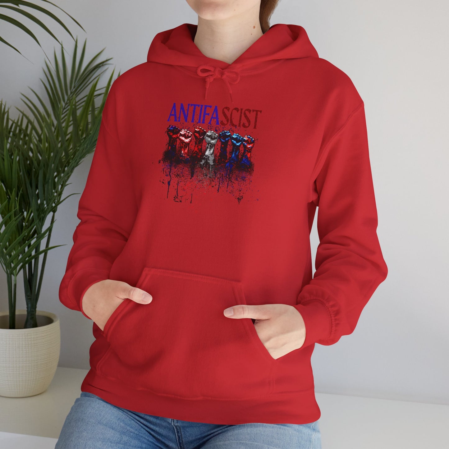 Antifascist Fists Unisex Hooded Sweatshirt