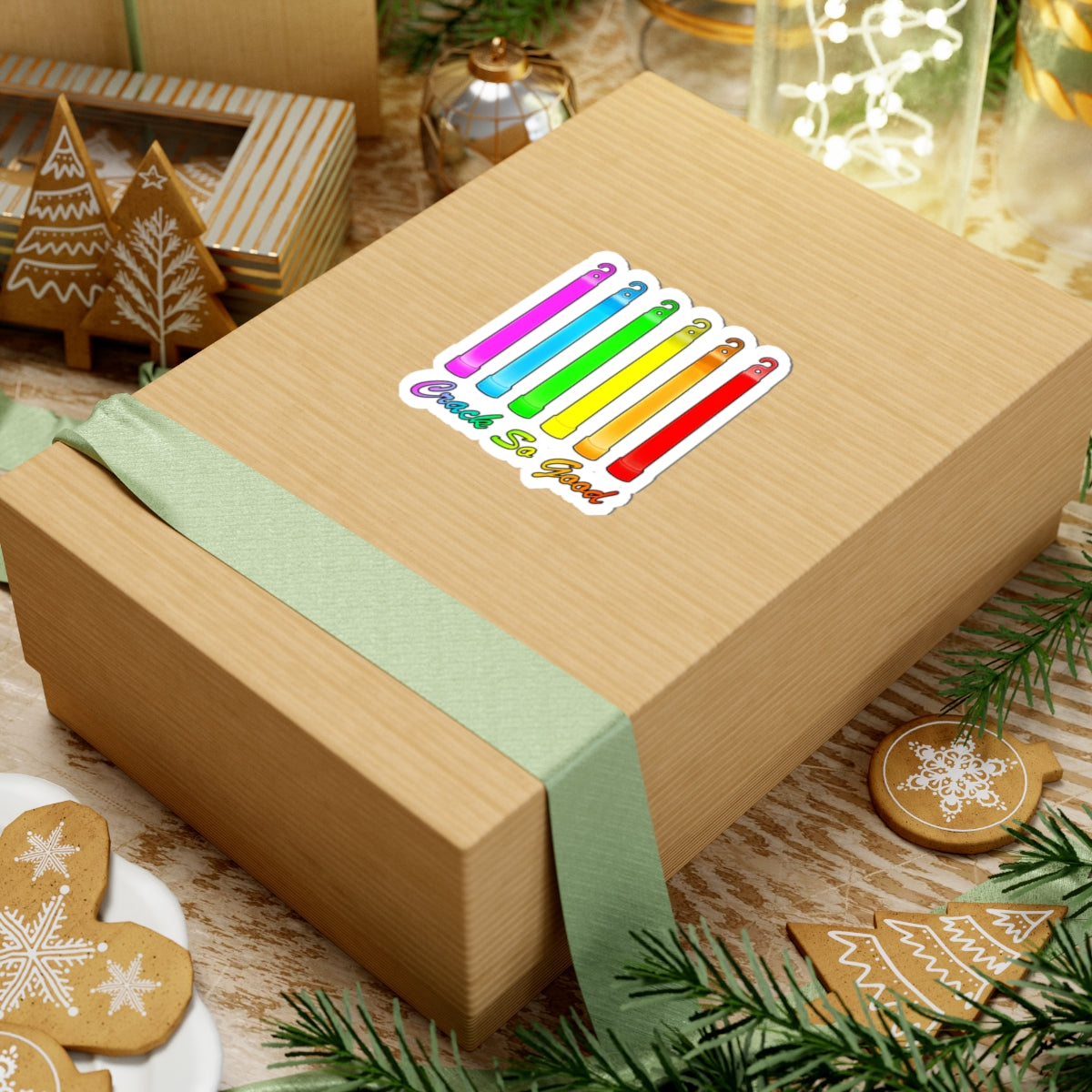 Rainbow Glow Crack So Good Decal — Kiss-Cut Sticker