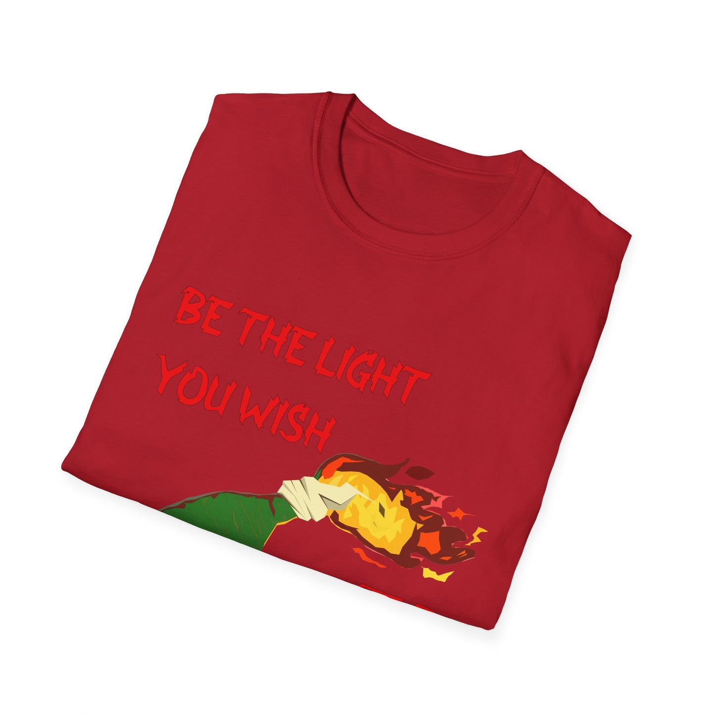 T-Shirt with 'Be the Light You Wish to See in the World' Design
