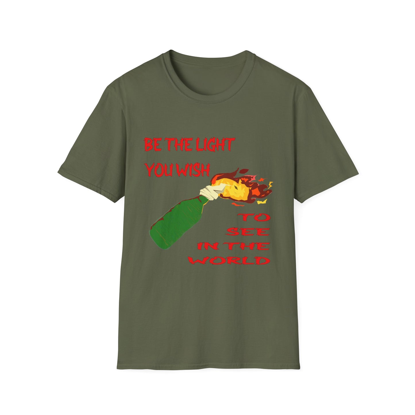 T-Shirt with 'Be the Light You Wish to See in the World' Design