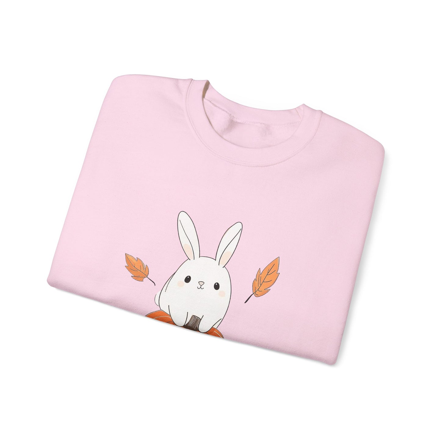 Cute Bunny and Pumpkin Crewneck Sweatshirt - Fall Unisex Pullover