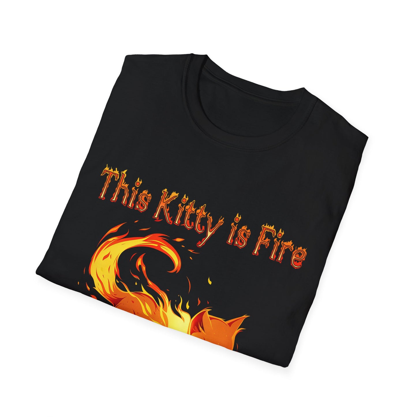 This Kitty is Fire Cat Lover's Unisex T-Shirt - 'This Kitty is Fire' Graphic Tee