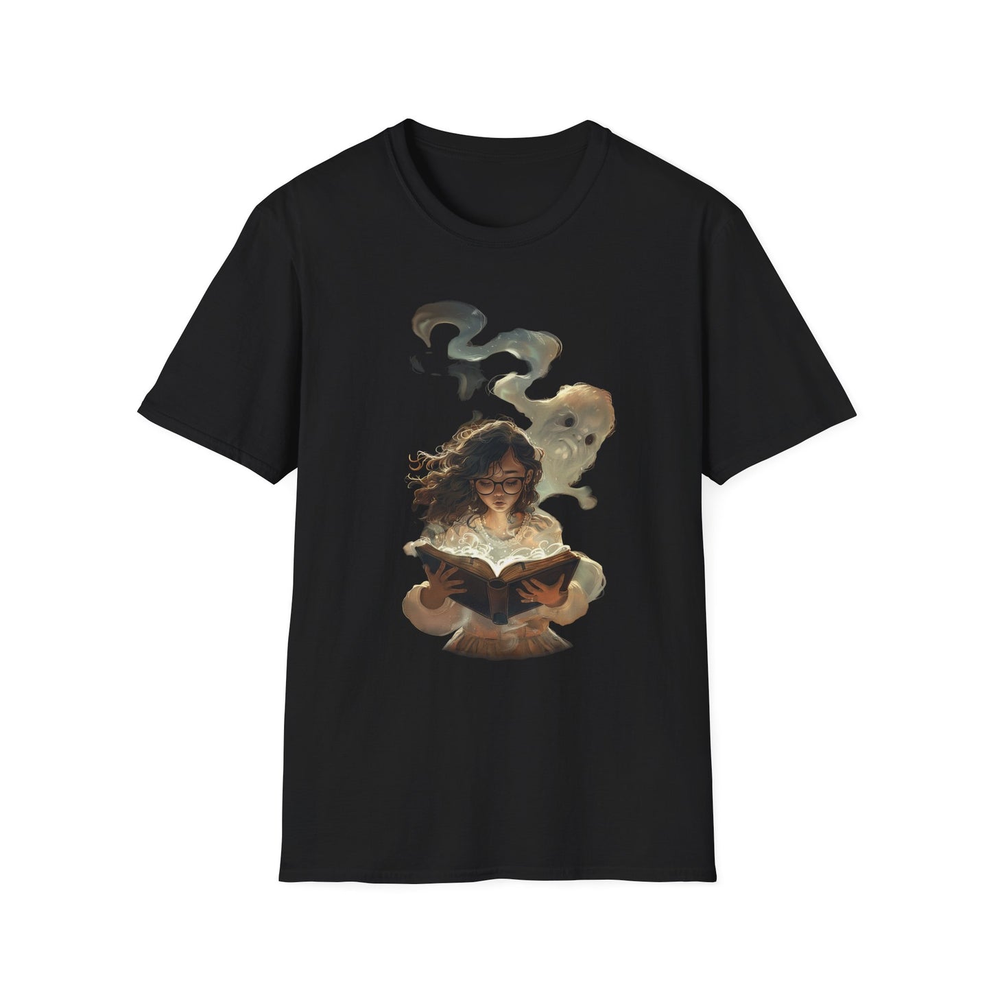 Mystical Reader T-Shirt, Softstyle Tee for Book Lovers, Gift for Readers, Cozy Casual Wear, Perfect for Book Clubs, Literary Gifts