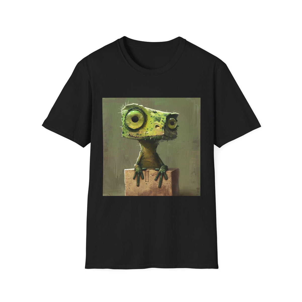 Cute Green Lizard Art T-Shirt — Whimsical Lizard Illustration Tee