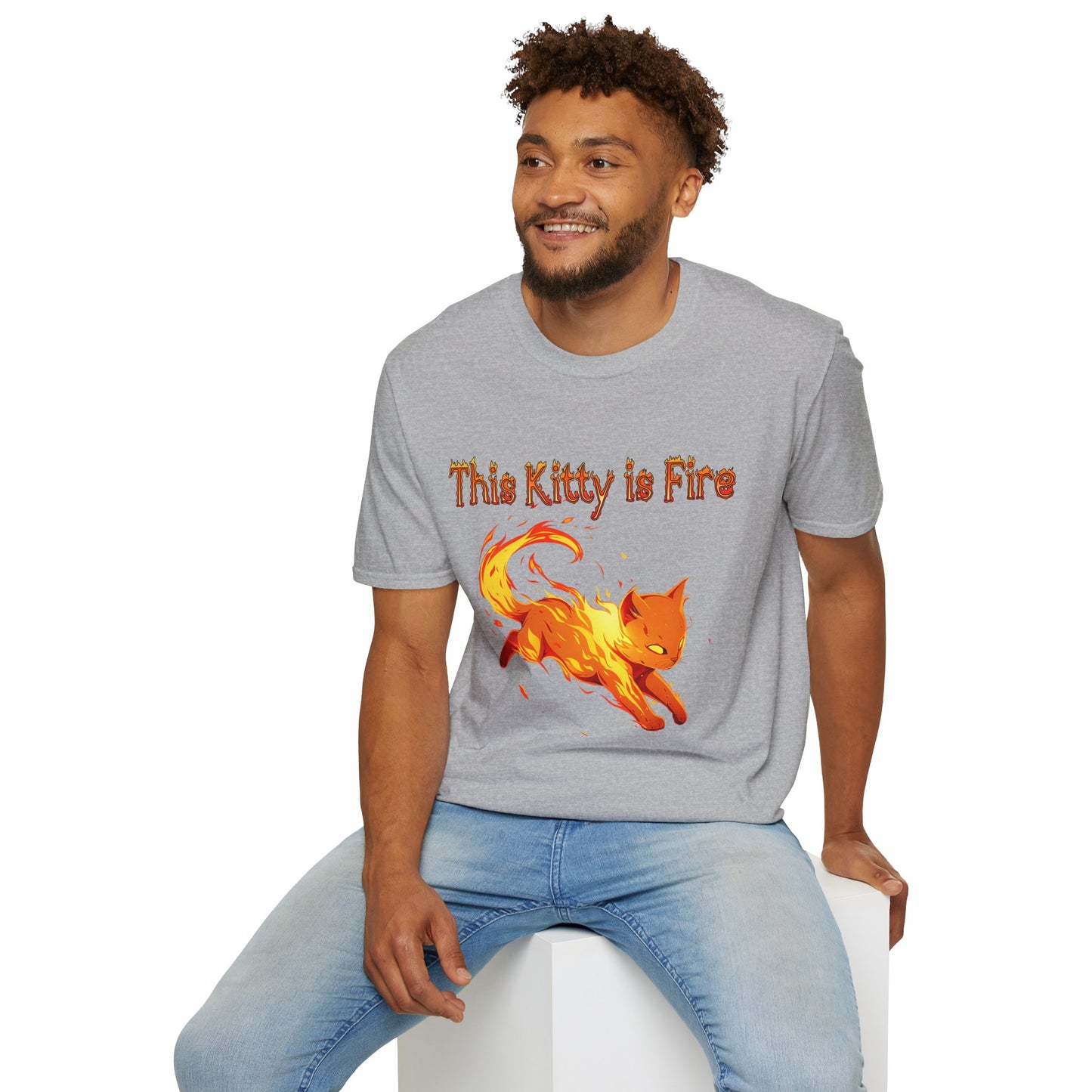 This Kitty is Fire Cat Lover's Unisex T-Shirt - 'This Kitty is Fire' Graphic Tee