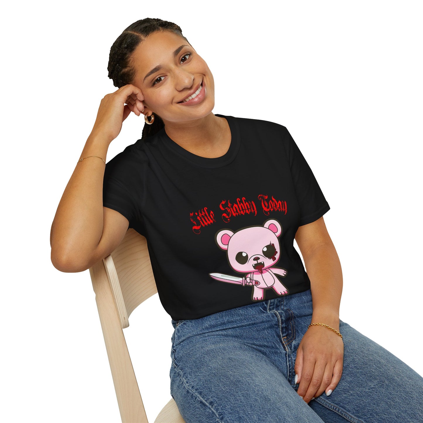Little Stabby Today Cute Bear Graphic T-Shirt