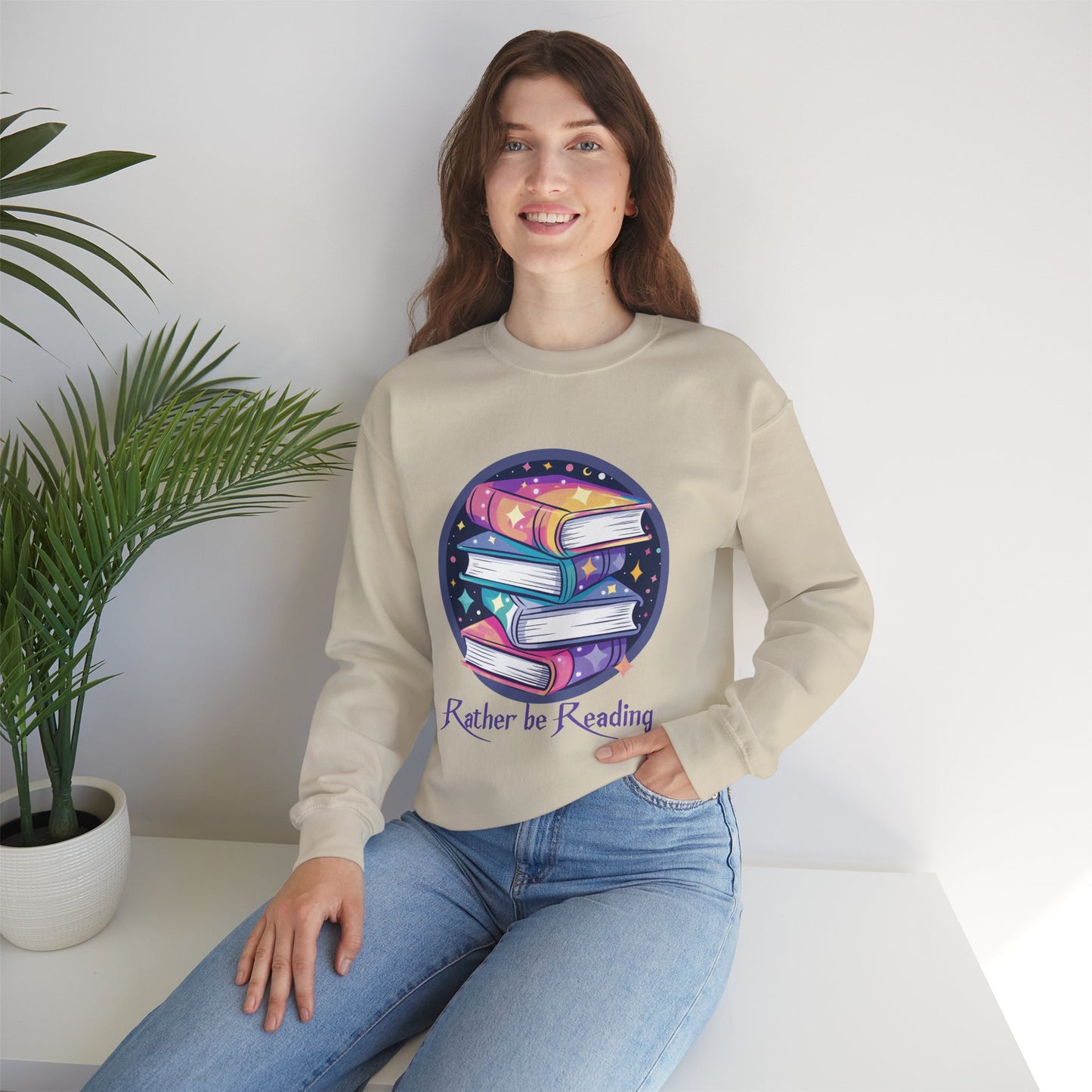 Rather be Reading Book Lovers Crewneck Sweatshirt