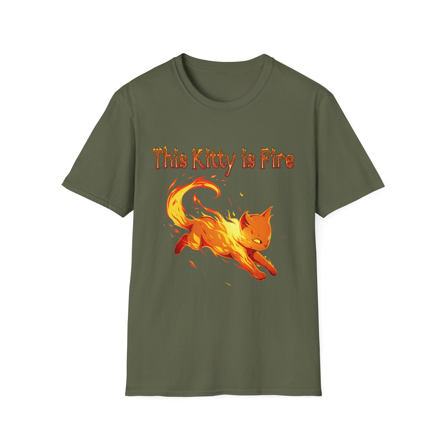 This Kitty is Fire Cat Lover's Unisex T-Shirt - 'This Kitty is Fire' Graphic Tee