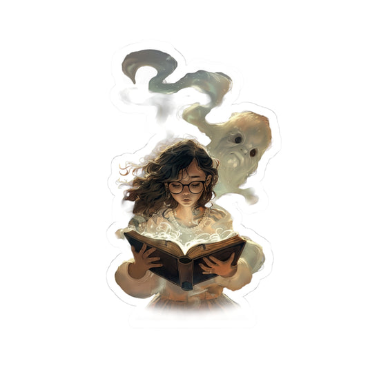 Mystical Reader Kiss-Cut Stickers, Witchy Fantasy Decor, Book Lover Gift, Cute Laptop Stickers, Magical Aesthetic