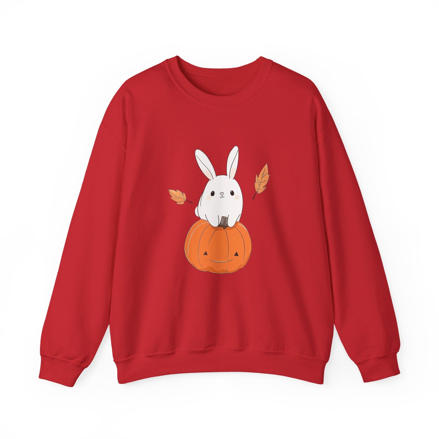 Cute Bunny and Pumpkin Crewneck Sweatshirt - Fall Unisex Pullover