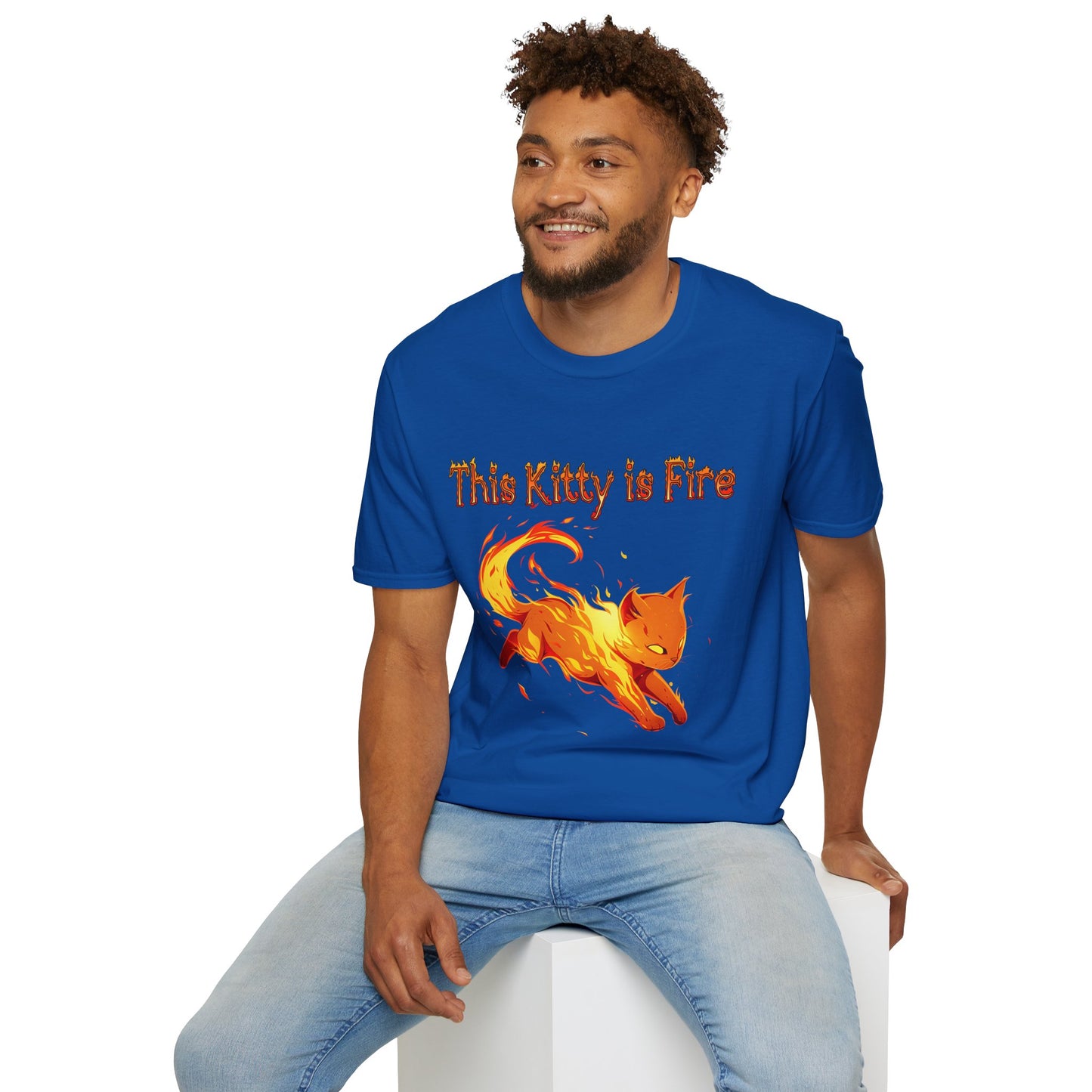 This Kitty is Fire Cat Lover's Unisex T-Shirt - 'This Kitty is Fire' Graphic Tee