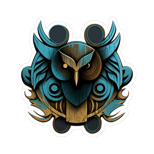 Blue and Bronze Owl - Sticker