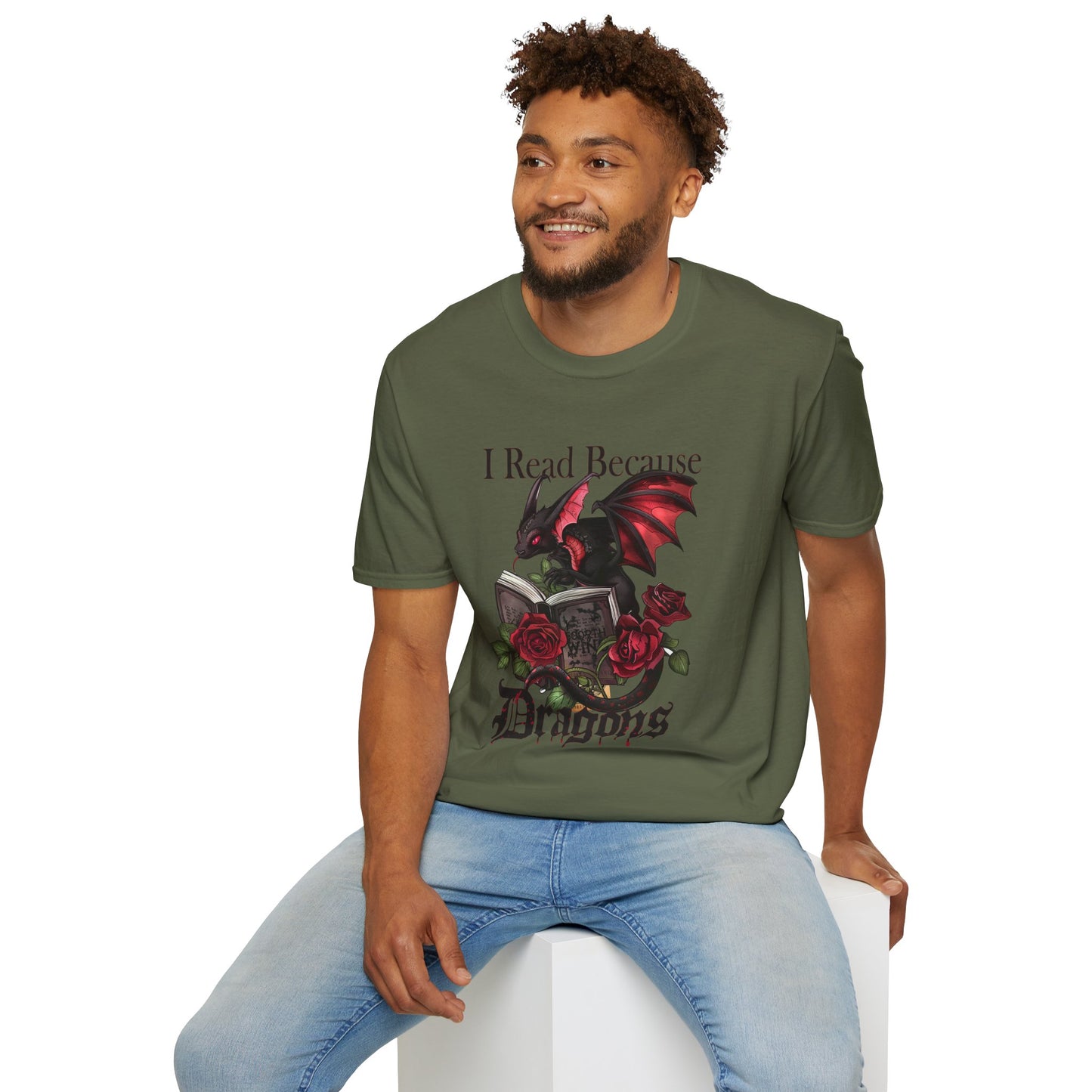 I Read Because Dragon Unisex Softstyle T-Shirt