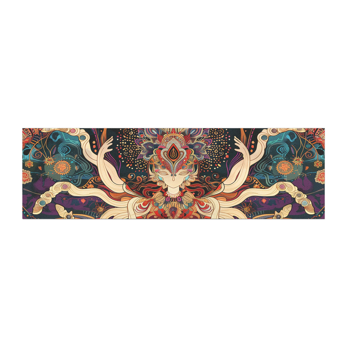 Psychedelic Floral Octopus Car Magnet – Long Decorative Bumper Sticker