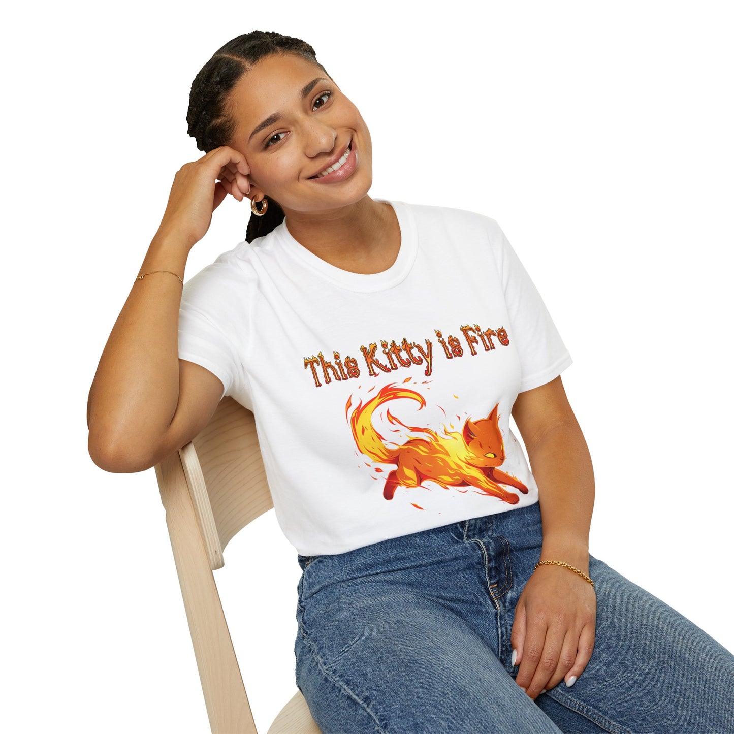 This Kitty is Fire Cat Lover's Unisex T-Shirt - 'This Kitty is Fire' Graphic Tee