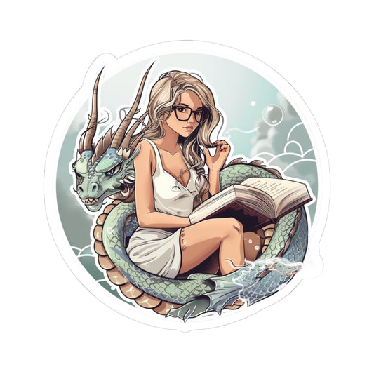 Enchanting Fantasy Dragon Kiss-Cut Sticker
