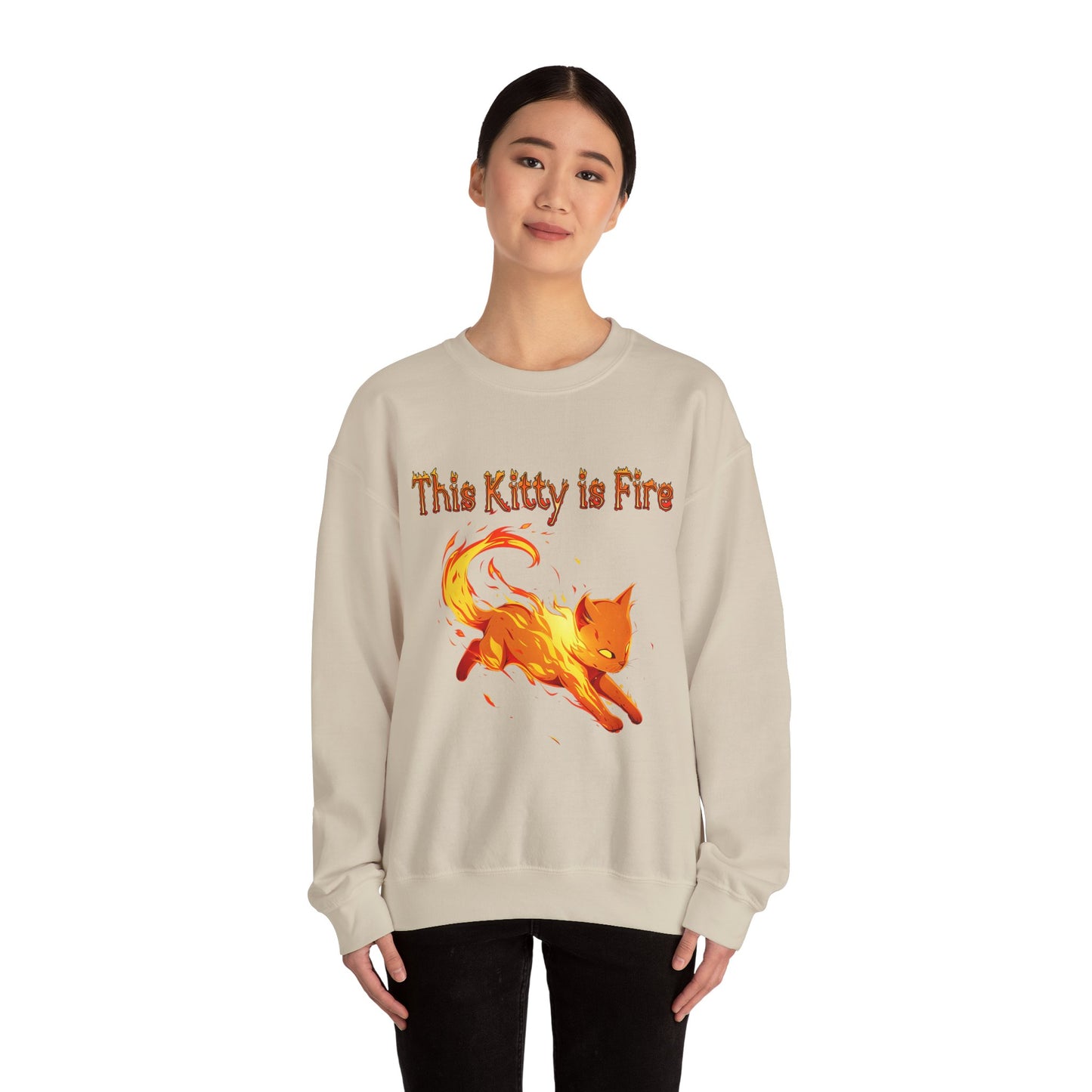 This Kitty is Fire Unisex Heavy Blend™ Crewneck Sweatshirt