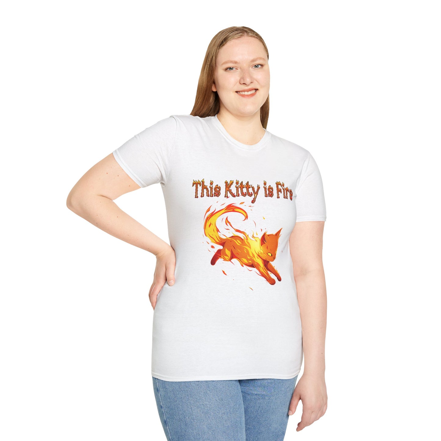 This Kitty is Fire Cat Lover's Unisex T-Shirt - 'This Kitty is Fire' Graphic Tee