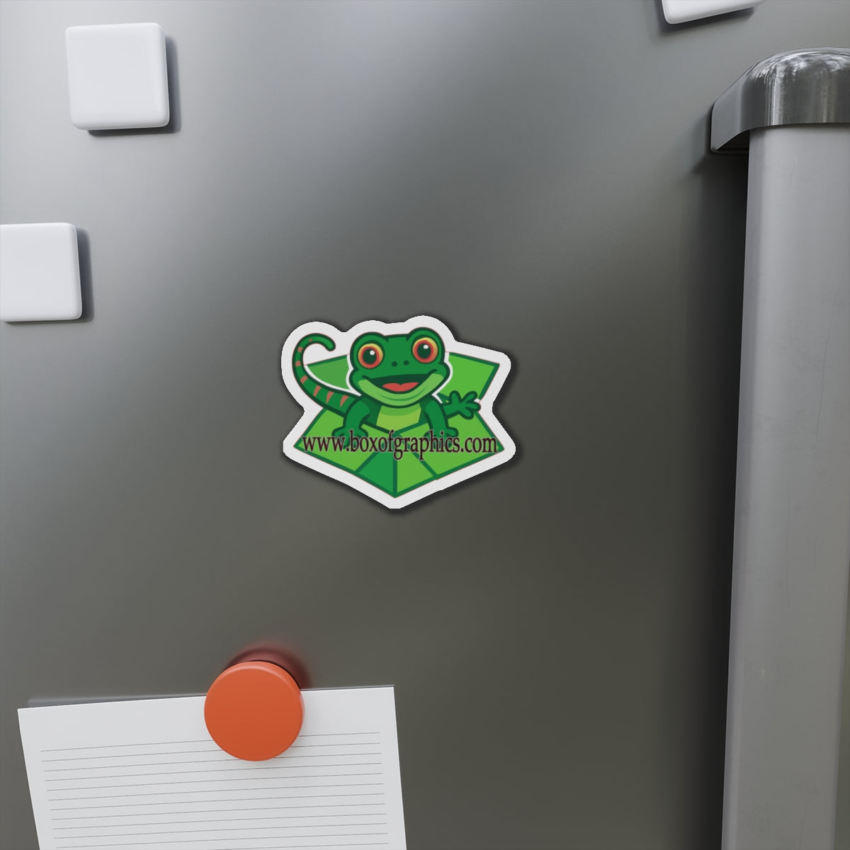 BoxLizard Die-Cut Magnet — Cute Green BoxLizard