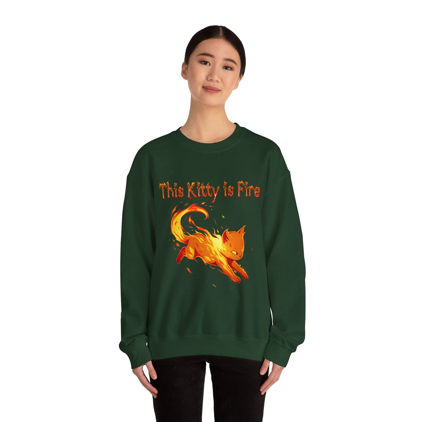 This Kitty is Fire Unisex Heavy Blend™ Crewneck Sweatshirt
