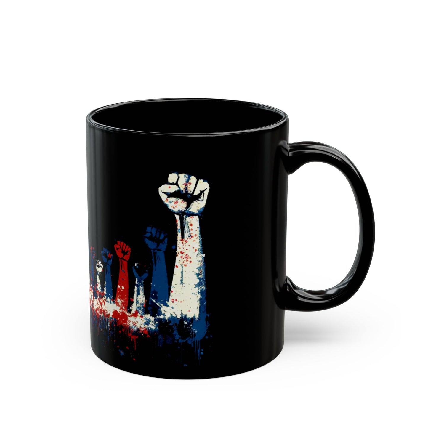 Empowerment Black Mug - 11oz | Bold Fist Design for Activists & Allies