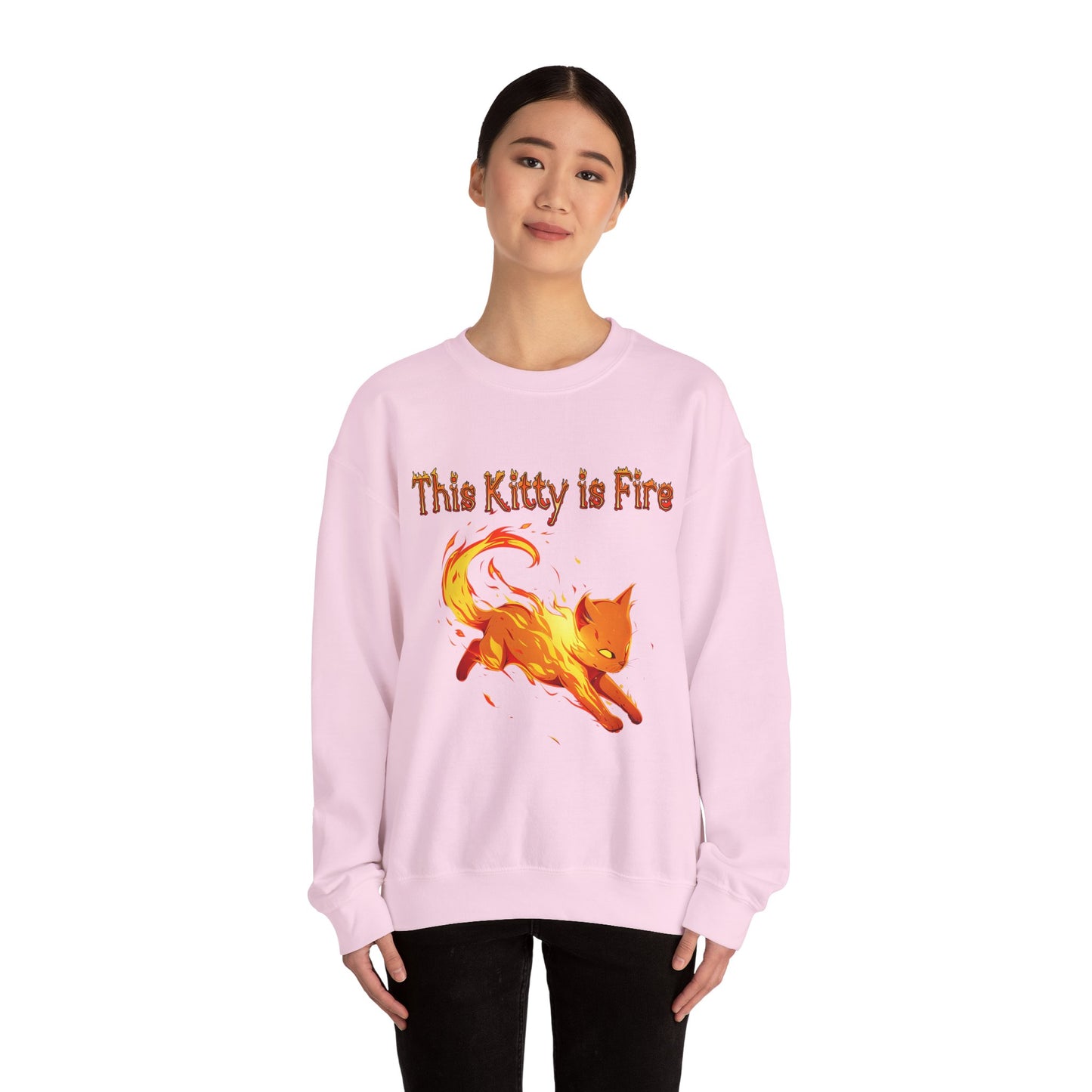 This Kitty is Fire Unisex Heavy Blend™ Crewneck Sweatshirt