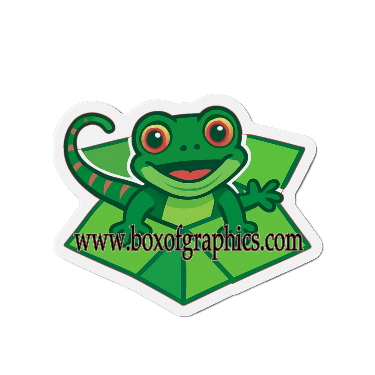 BoxLizard Die-Cut Magnet — Cute Green BoxLizard
