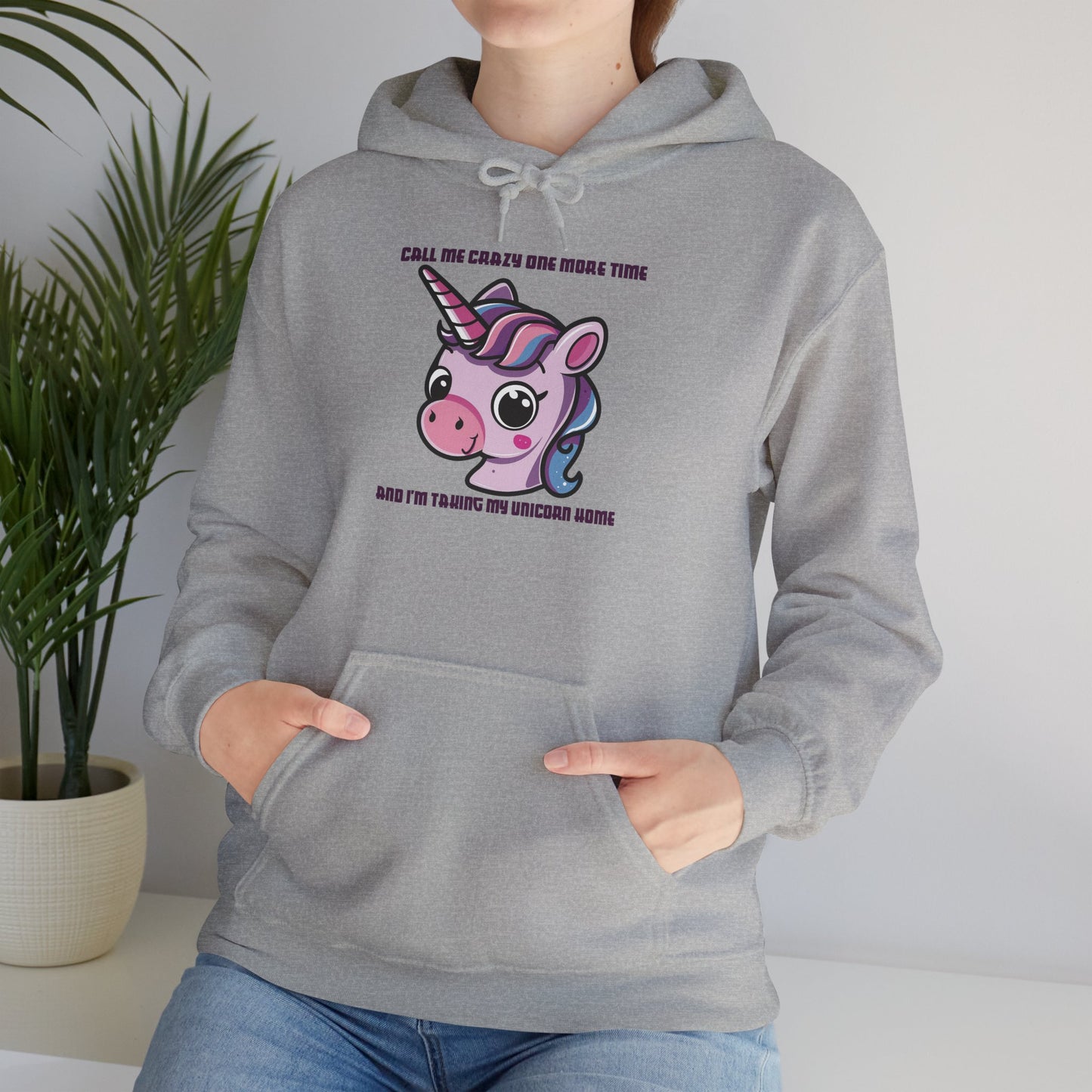 Call Me Crazy One More Time Unicorn Hoodie