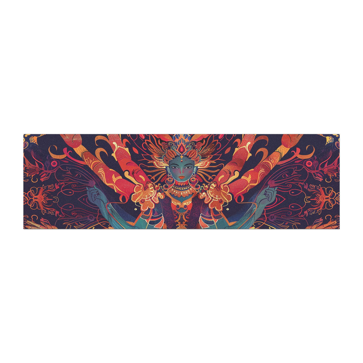 Psychedelic Goddess Car Magnet – Vibrant Hindu-Inspired Dash/Rear Window Decal