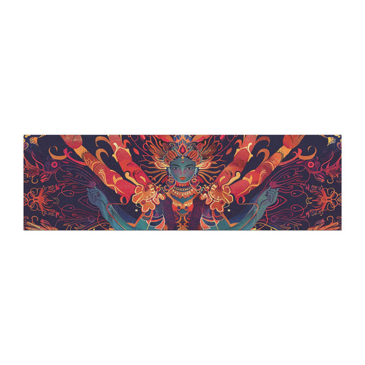 Psychedelic Goddess Car Magnet – Vibrant Hindu-Inspired Dash/Rear Window Decal