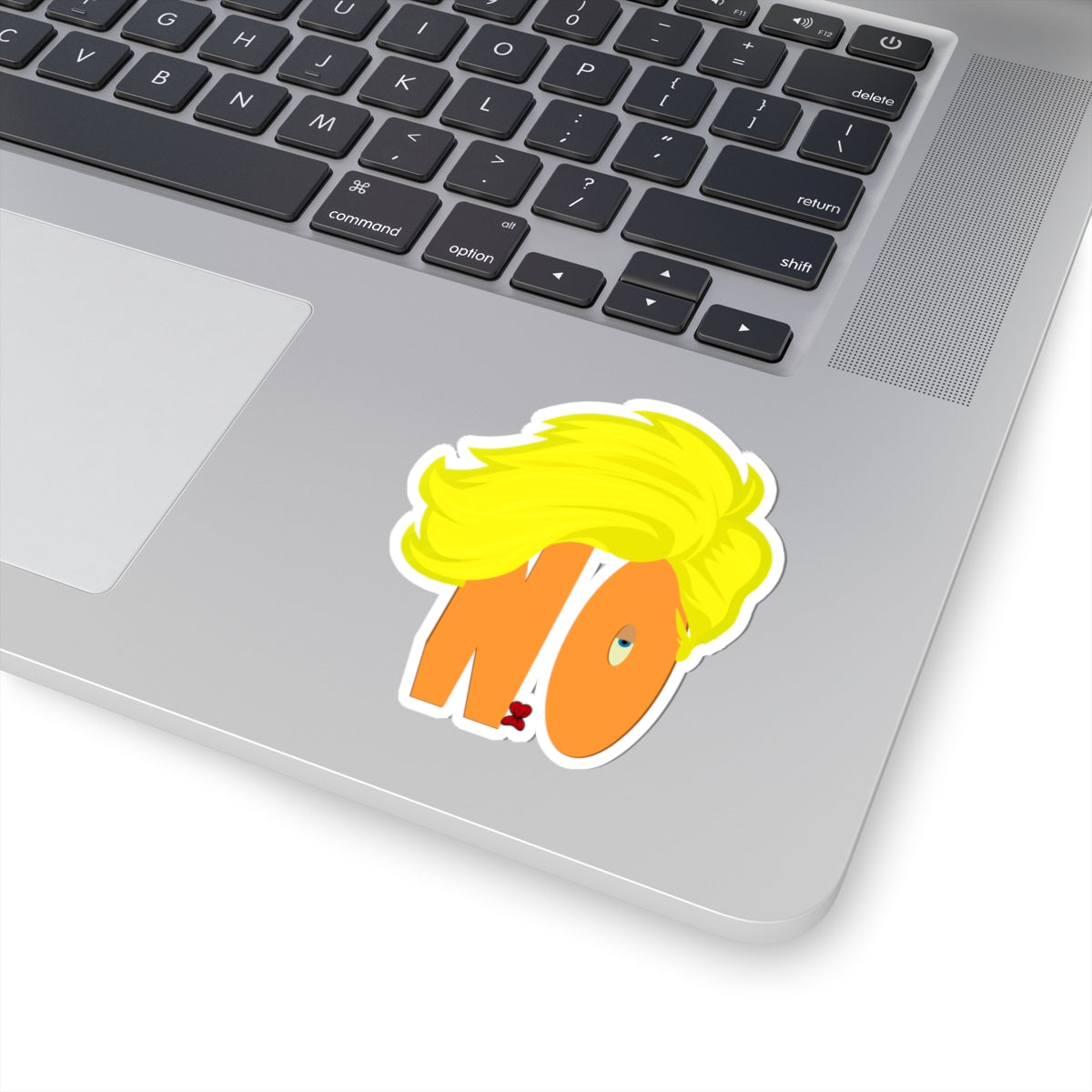 Political 'NO' Sticker — Satirical Blond Hair Design (Kiss-Cut Vinyl)