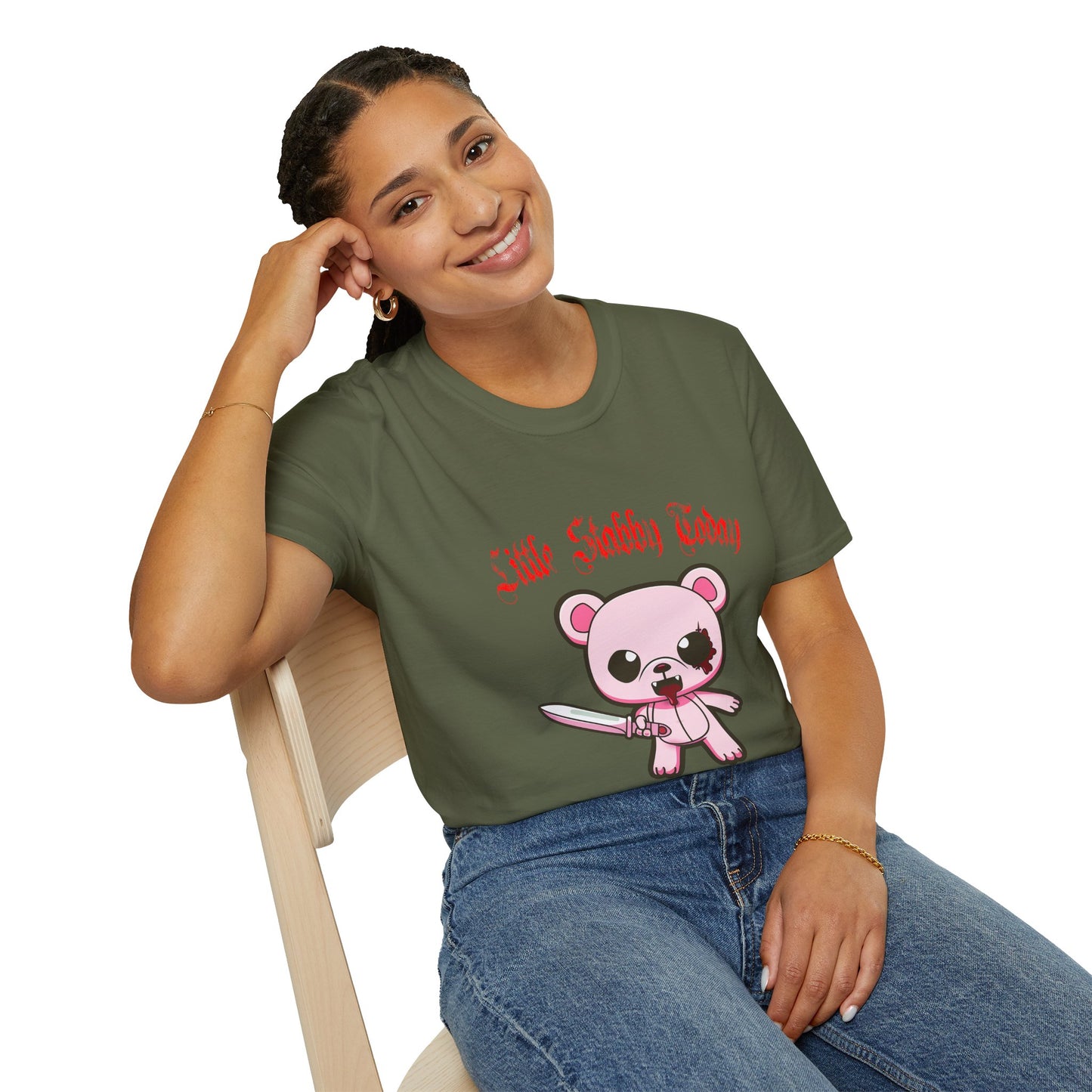Little Stabby Today Cute Bear Graphic T-Shirt