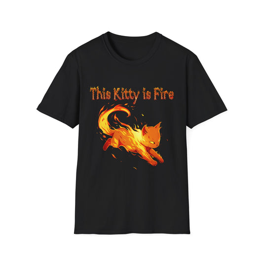 This Kitty is Fire Cat Lover's Unisex T-Shirt - 'This Kitty is Fire' Graphic Tee