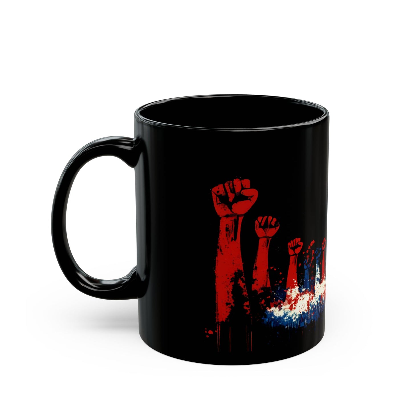 Empowerment Black Mug - 11oz | Bold Fist Design for Activists & Allies