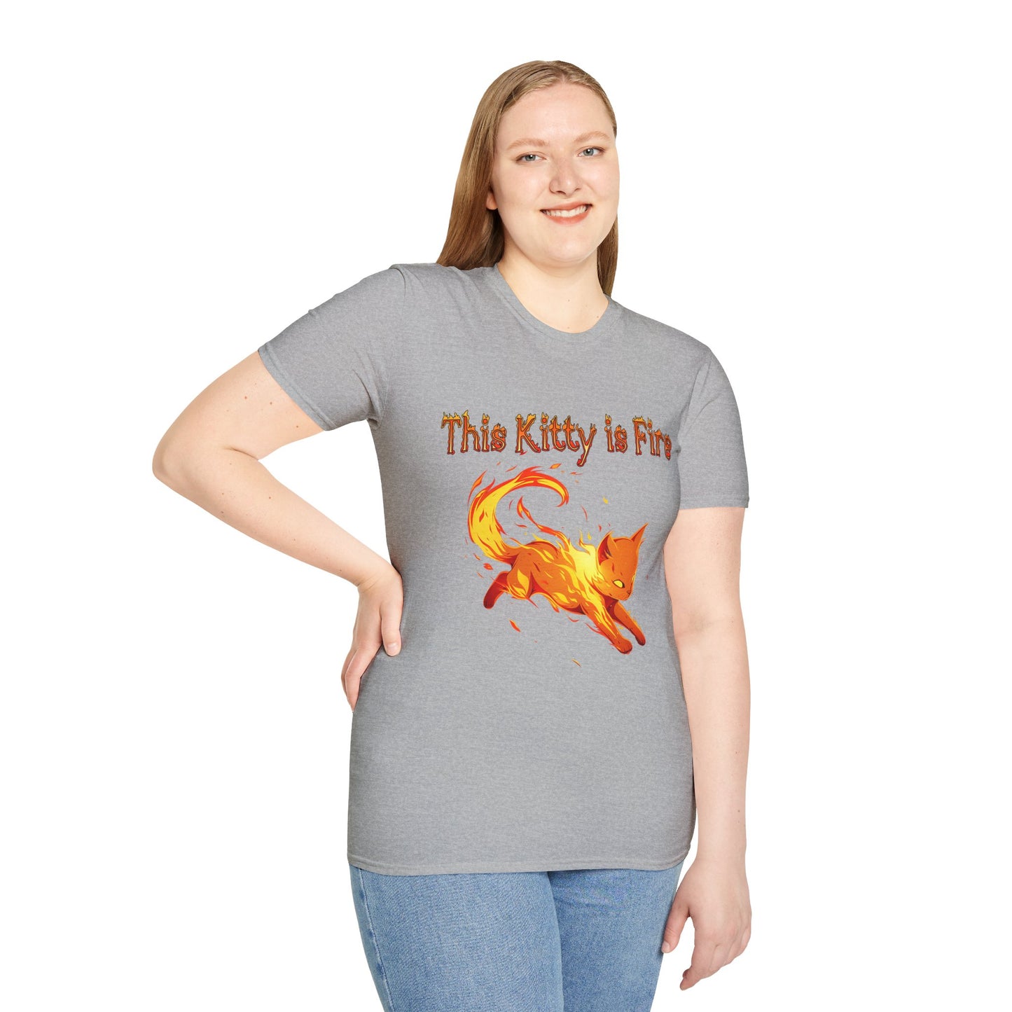 This Kitty is Fire Cat Lover's Unisex T-Shirt - 'This Kitty is Fire' Graphic Tee