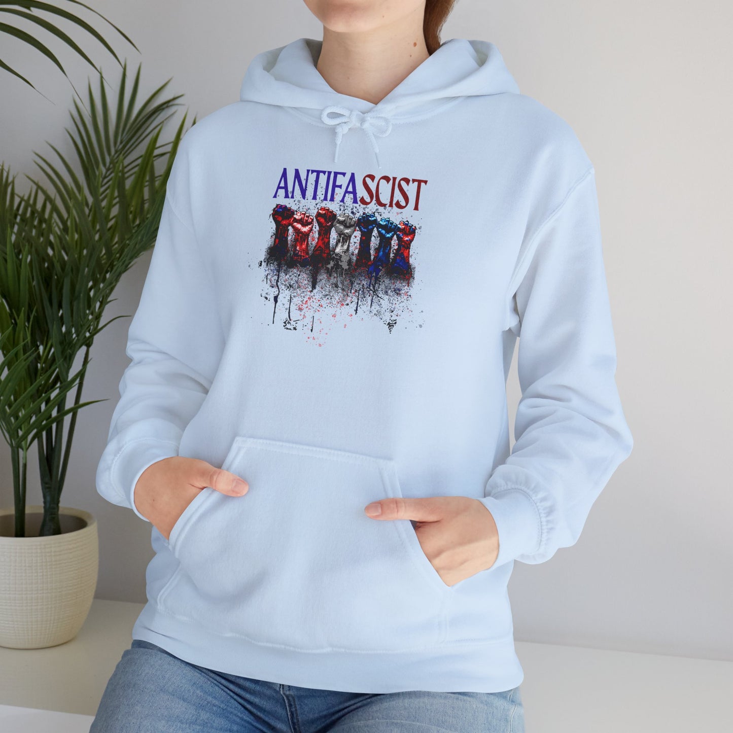 Antifascist Fists  Unisex Hooded Sweatshirt
