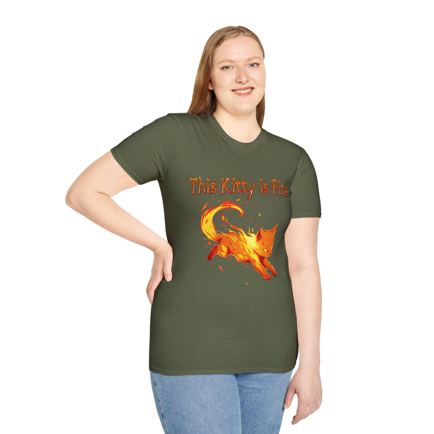 This Kitty is Fire Cat Lover's Unisex T-Shirt - 'This Kitty is Fire' Graphic Tee