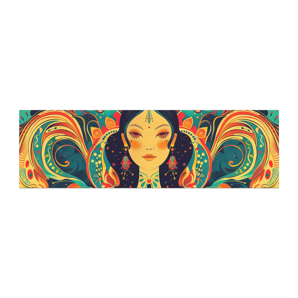 Boho Goddess Car Magnet — Colorful Floral Face Dashboard Magnet
