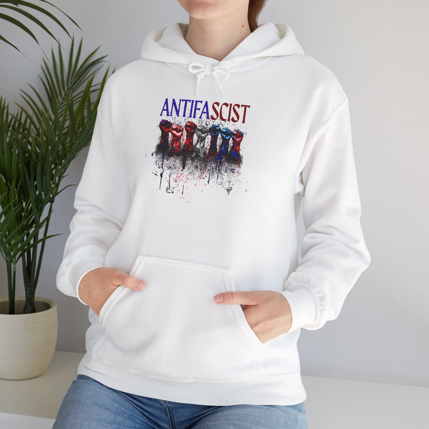 Antifascist Fists  Unisex Hooded Sweatshirt