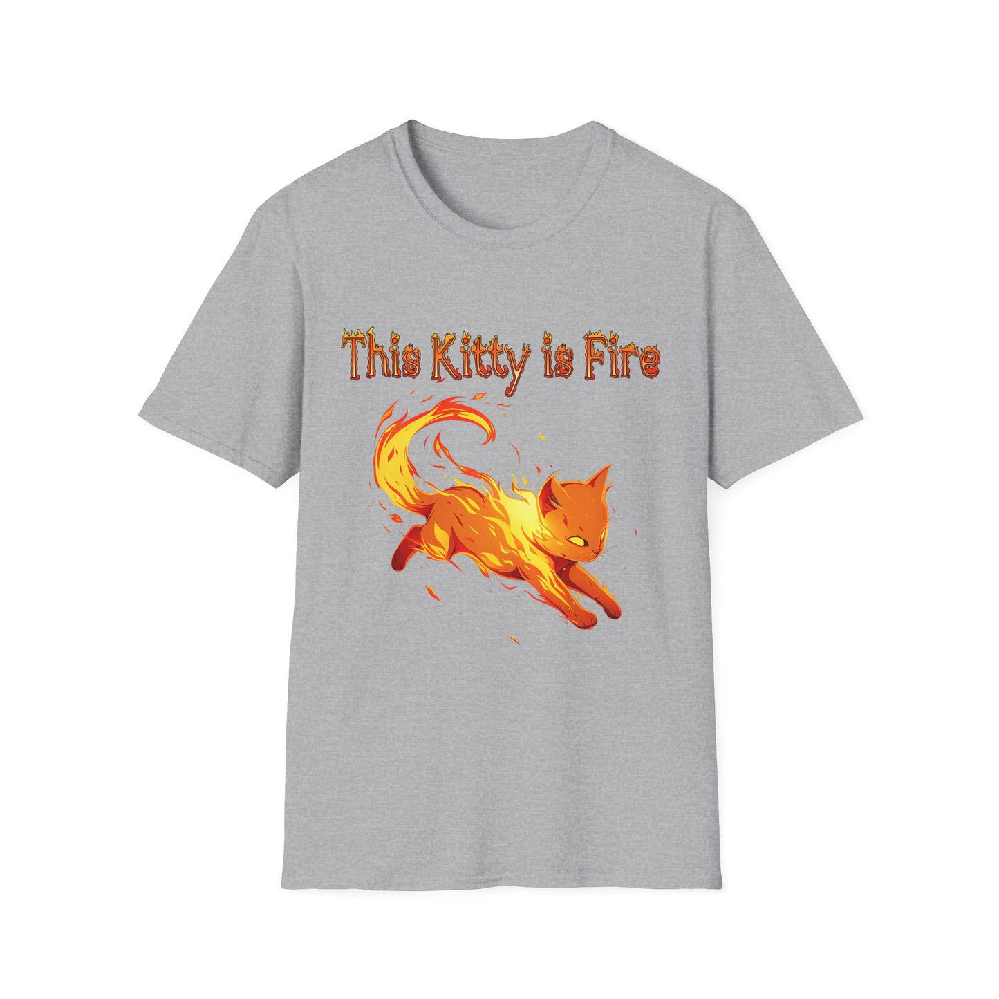 This Kitty is Fire Cat Lover's Unisex T-Shirt - 'This Kitty is Fire' Graphic Tee