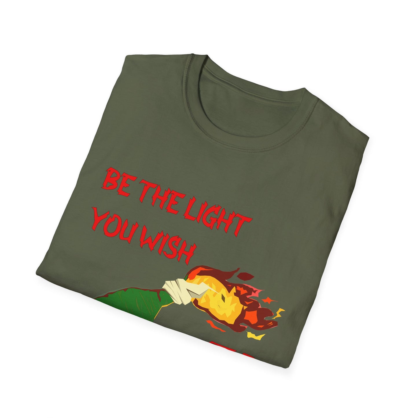 T-Shirt with 'Be the Light You Wish to See in the World' Design
