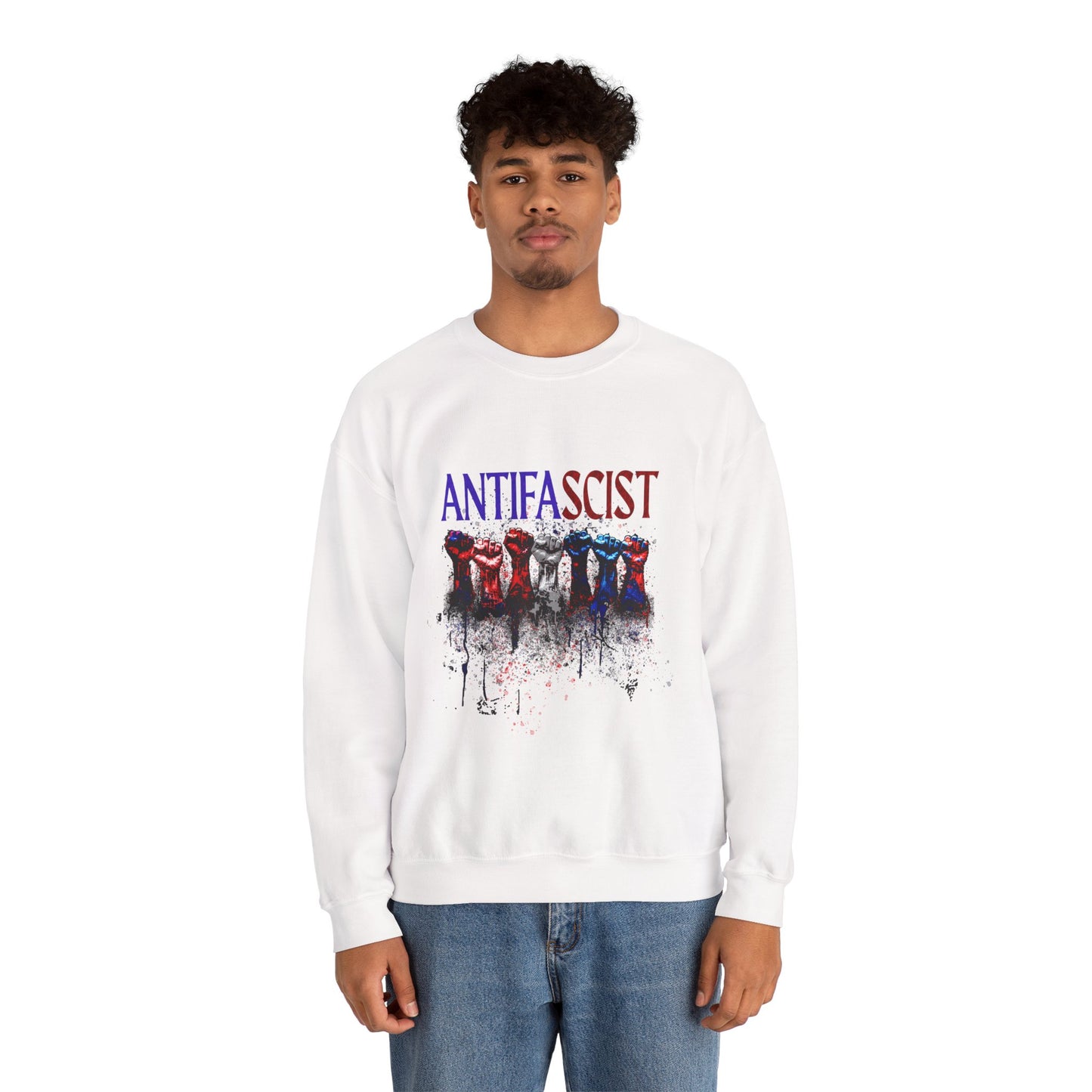 Antifascist Crewneck Sweatshirt Unisex Heavy Blend™