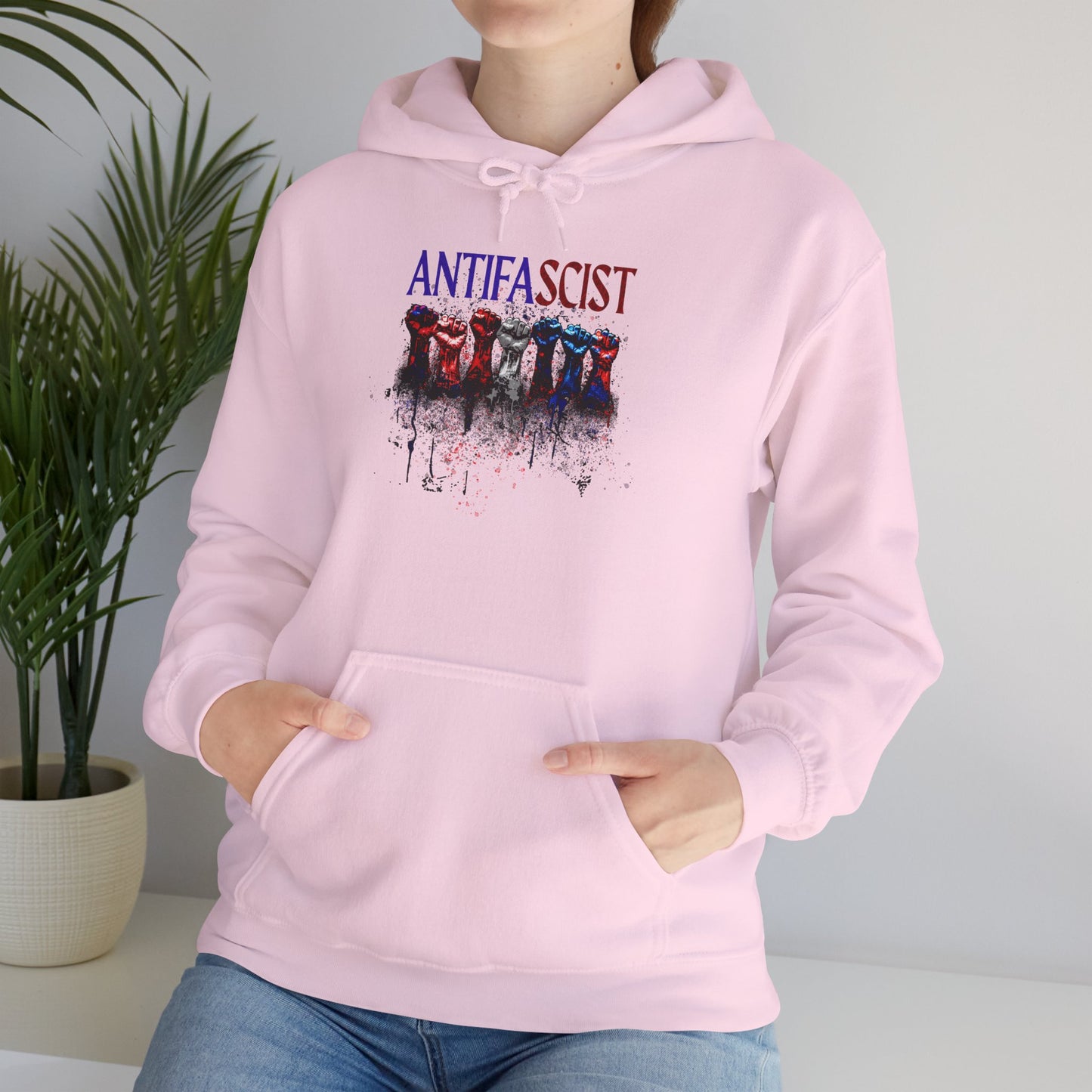 Antifascist Fists  Unisex Hooded Sweatshirt