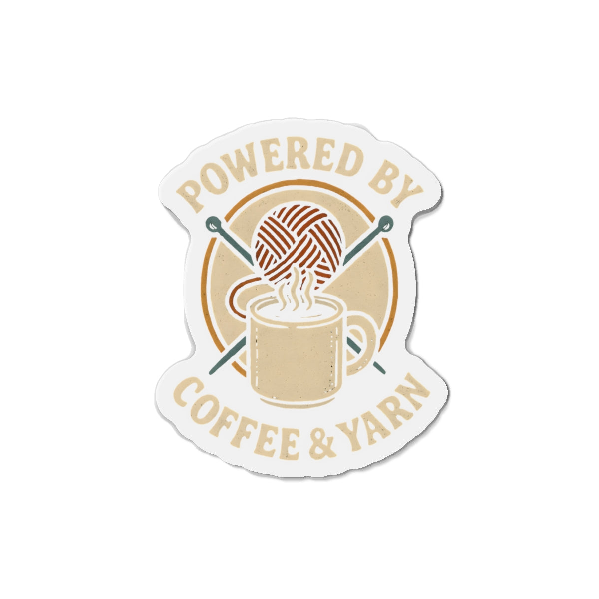 Powered by Coffee & Yarn — Knitting Lover Die-Cut Magnet