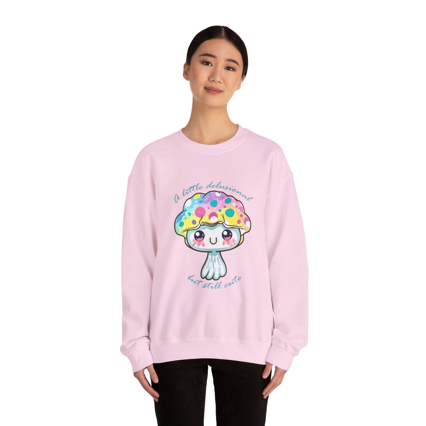 Little Delusional, Still Cute Kawaii Jellyfish Crewneck Sweatshirt
