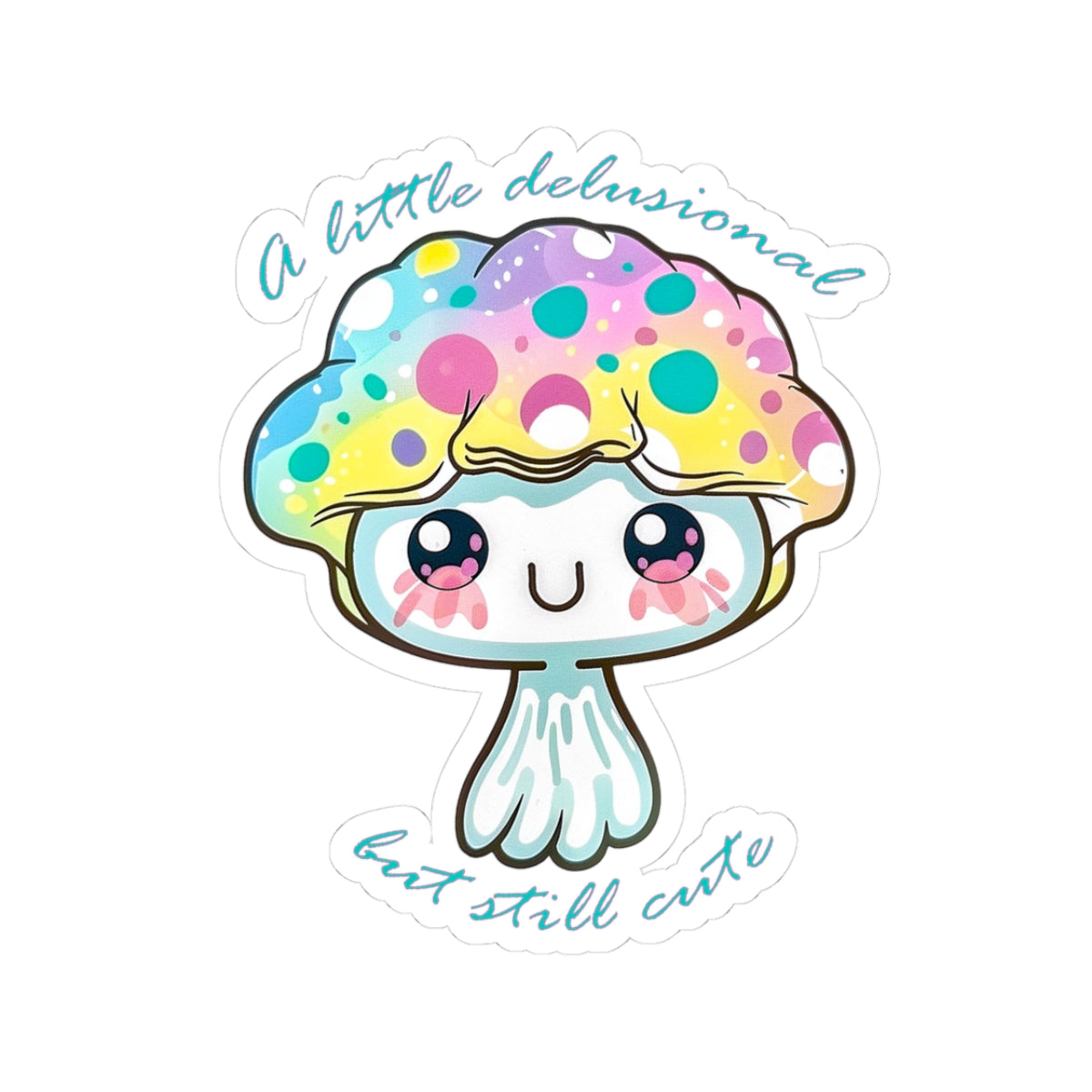 Kawaii Jellyfish Sticker — "A Little Delusional But Still Cute"