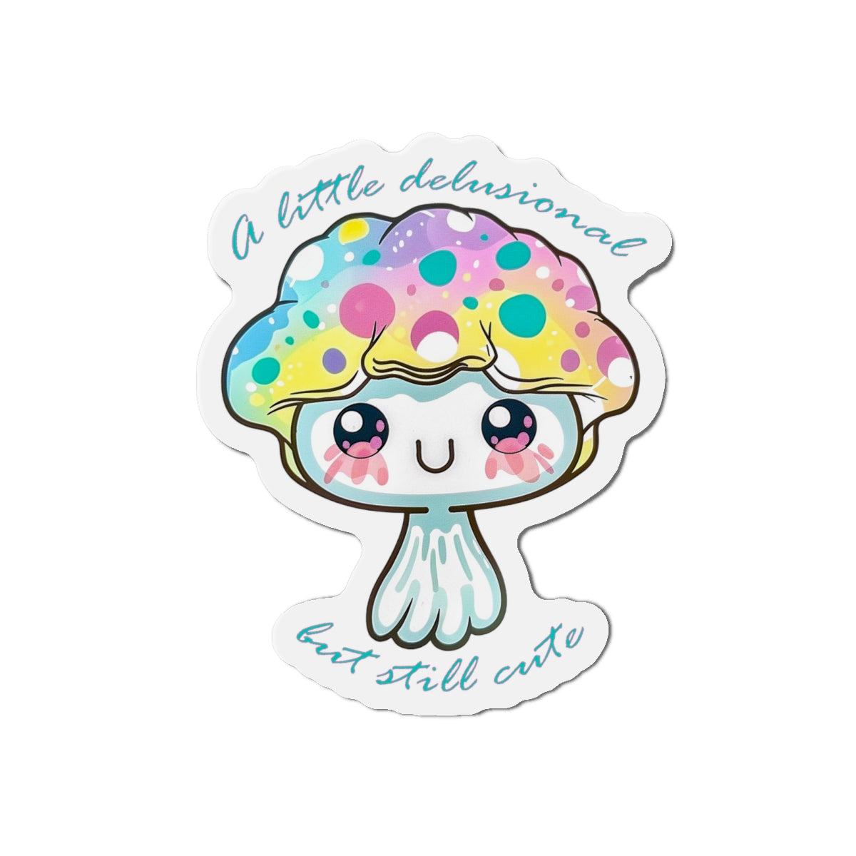 Kawaii Jellyfish — "A Little Delusional But Still Cute" Die-Cut Magnet