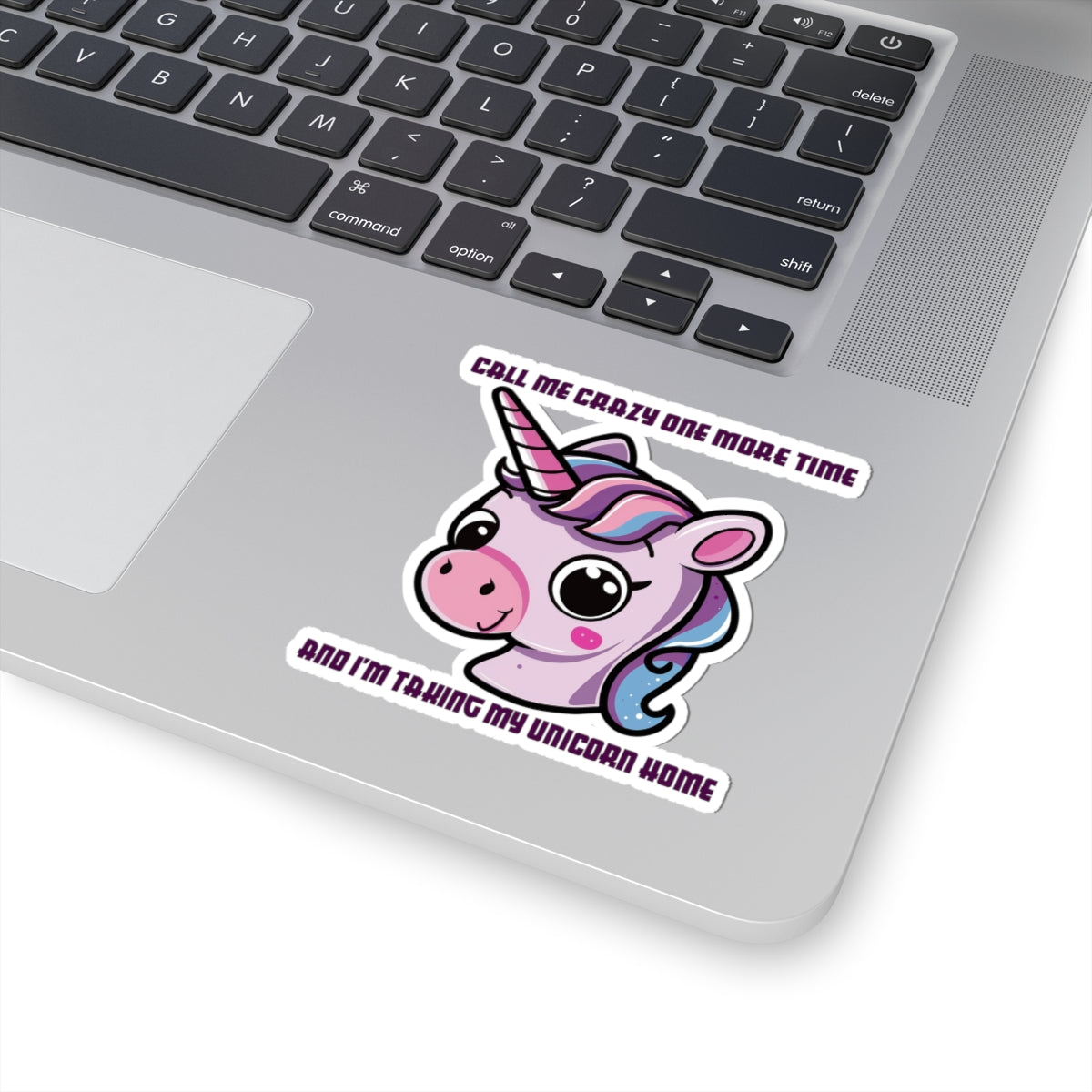 Unicorn Sticker — "Call Me Crazy One More Time and I’m Taking My Unicorn Home" Kiss-Cut