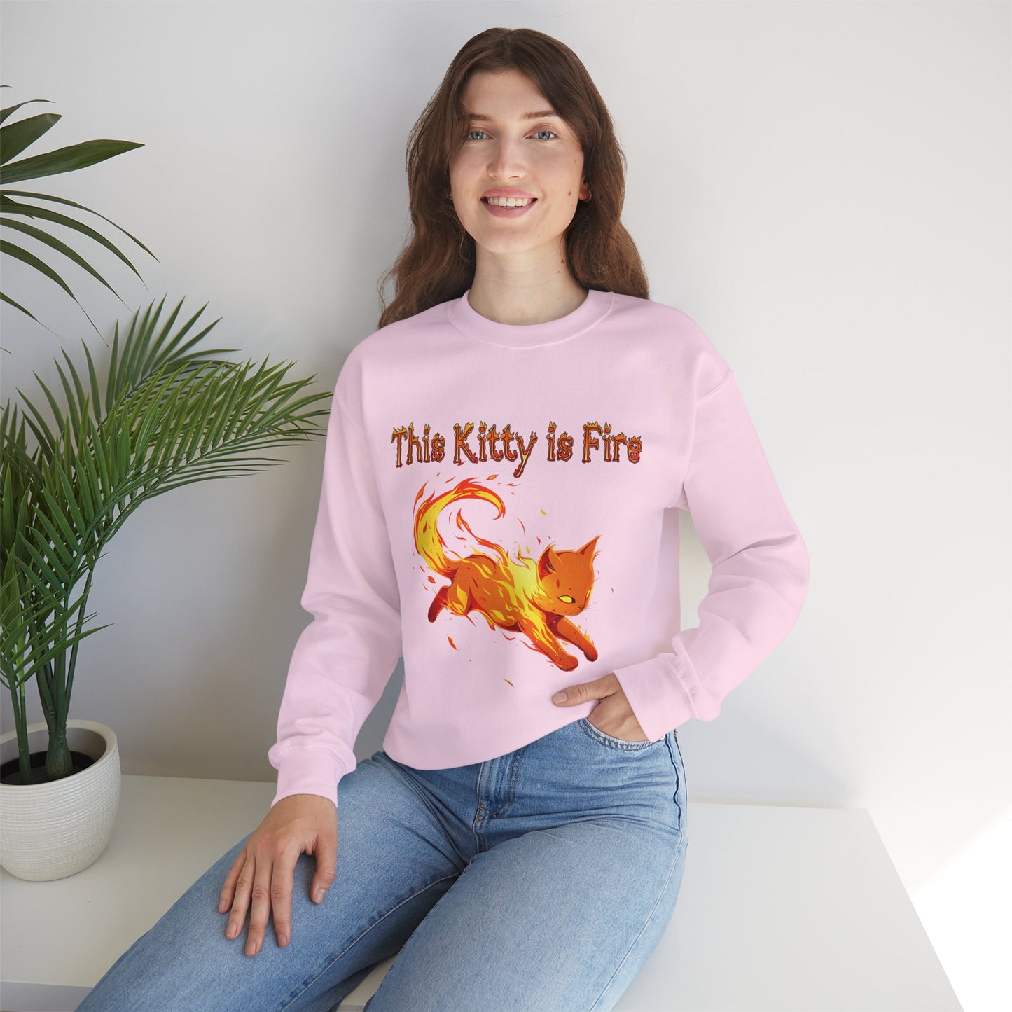 This Kitty is Fire Unisex Heavy Blend™ Crewneck Sweatshirt