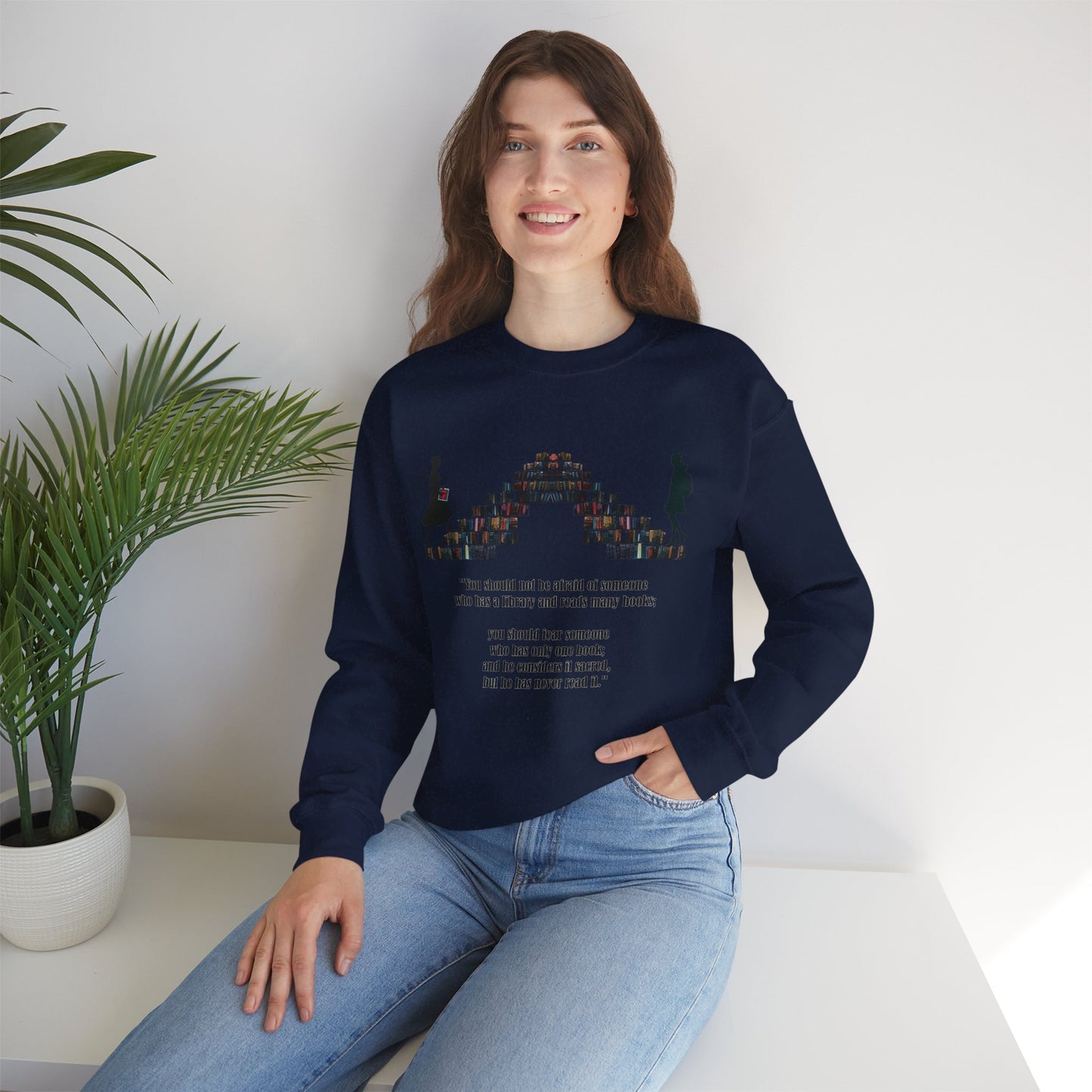 Fear of One Sacred Book Quote Crewneck Sweatshirt